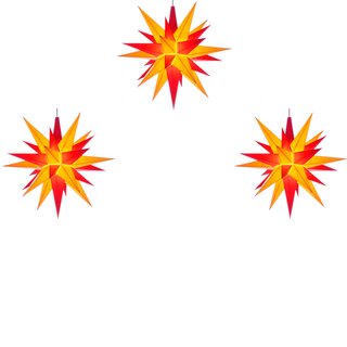 Herrnhuter Sterne A1e gelb-rot / gelb-rot / gelb-rot mit LED und Netzgerät (Farbe weiß)