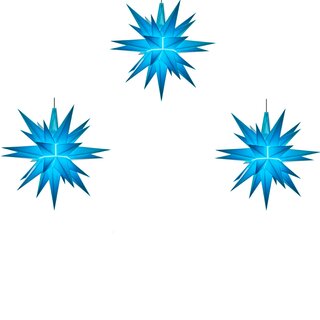 Herrnhuter Sterne A1e blau / blau / blau mit LED und Netzgerät (Farbe weiß)