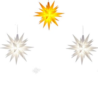 Herrnhuter Sterne A1e weiß / gelb / weiß mit LED und Netzgerät (Farbe weiß)